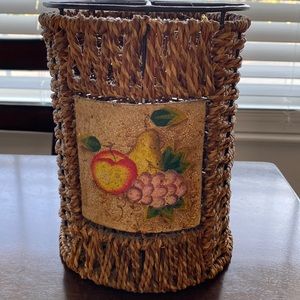 Vintage Wicker Silverware Caddy